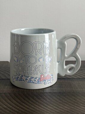 Barbie Mug Blue Classic Ceramic B Handle 21 Oz Mattel Barbie Drinking Coffee Mug